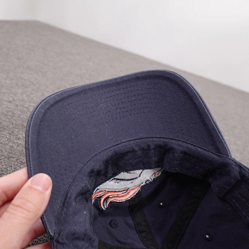 Denver Broncos Hat Cap Strap Back Mens One Size Navy Blue NFL Football '47